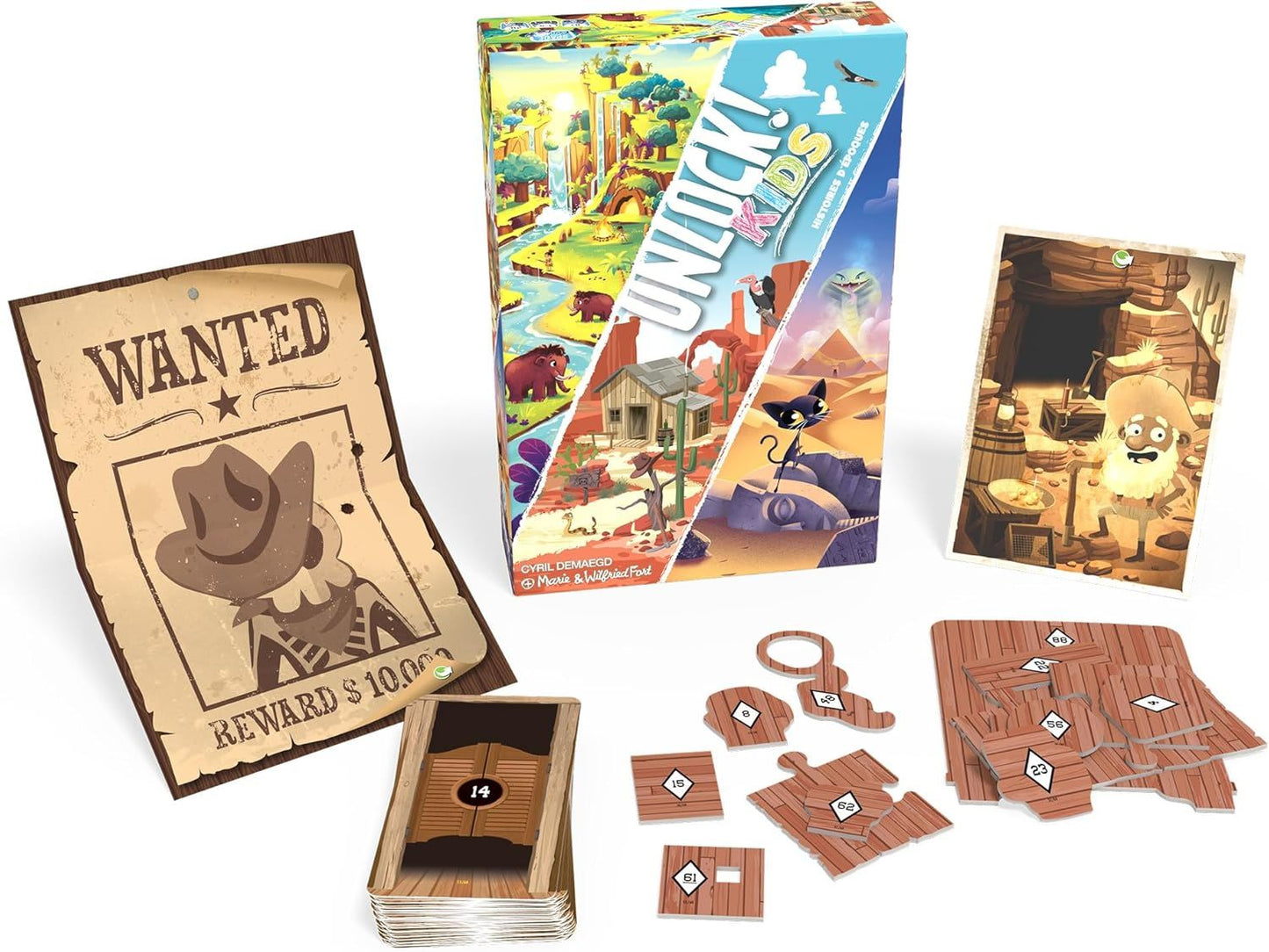 Unlock! Kids 2: Stories From the Past (SCOUNLK02EN) – Family Escape-Room Card Game for Ages 6+, 3 Adventures (No App Required)