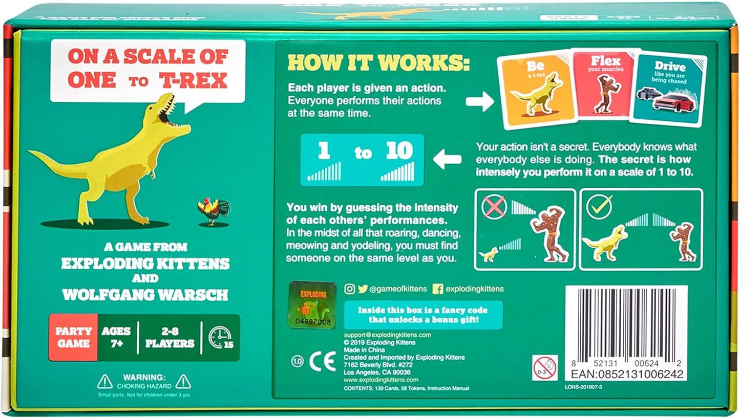 On a Scale of One to T-Rex Party Card Game (Exploding Kittens)