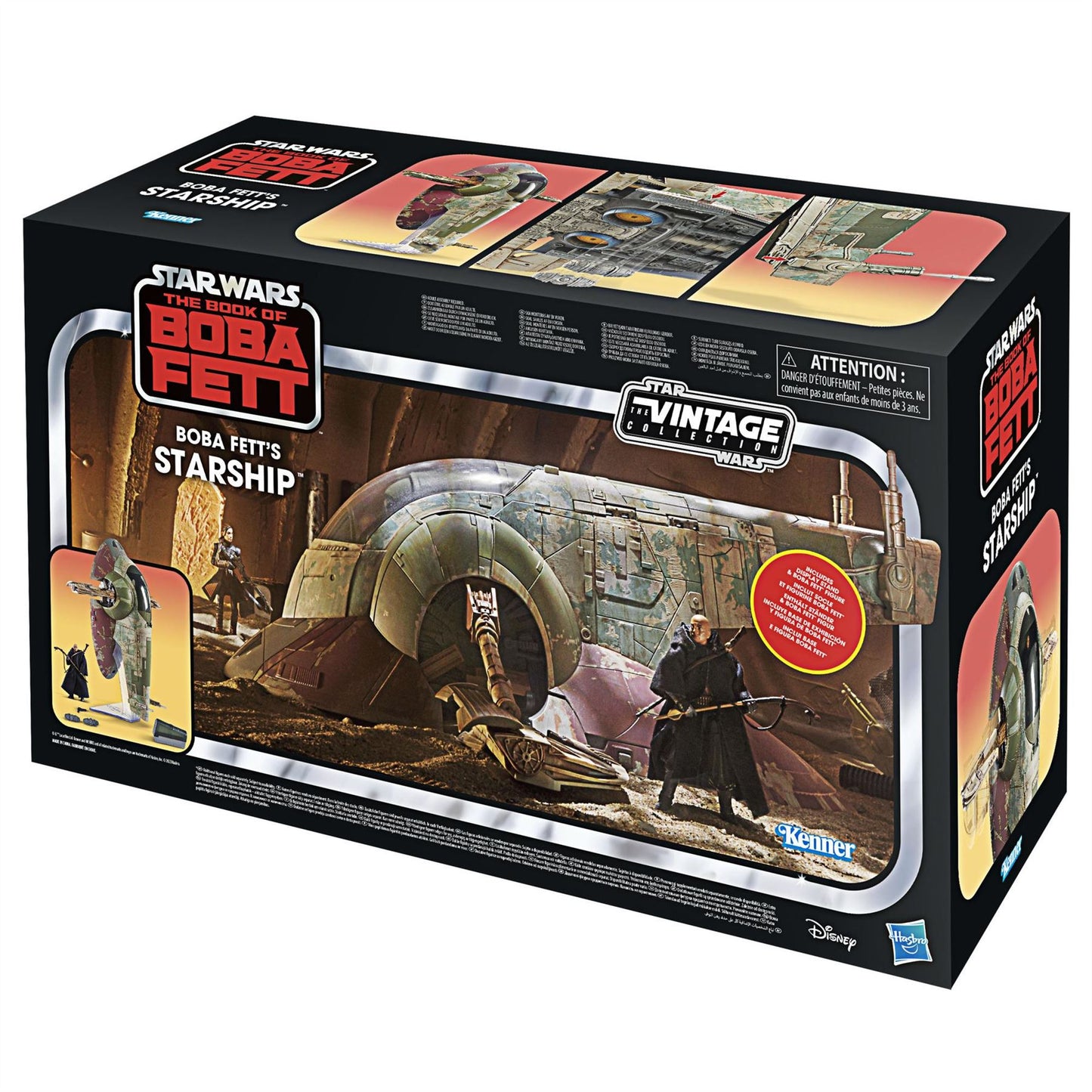 Boba Fett’s Starship 3.75″ Scale Vehicle F5862 – Star Wars The Vintage Collection (The Book of Boba Fett) | Kenner-Style Hasbro Ship with Accessories