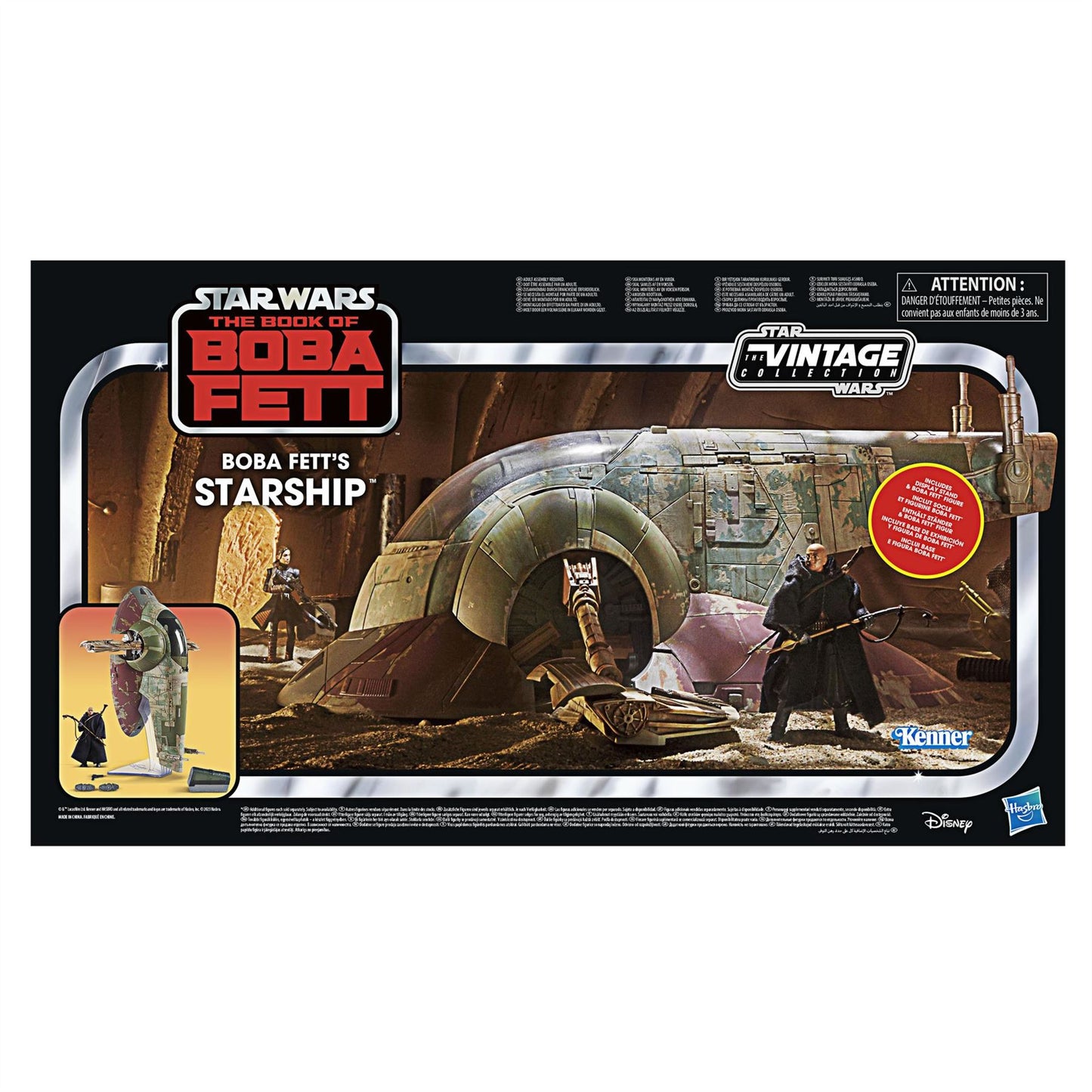 Boba Fett’s Starship 3.75″ Scale Vehicle F5862 – Star Wars The Vintage Collection (The Book of Boba Fett) | Kenner-Style Hasbro Ship with Accessories