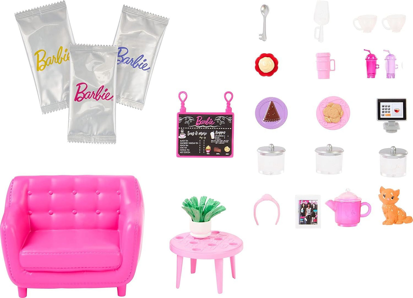 Cute 'n' Cozy Café HKT94 Doll With Accessories Playset (Barbie)