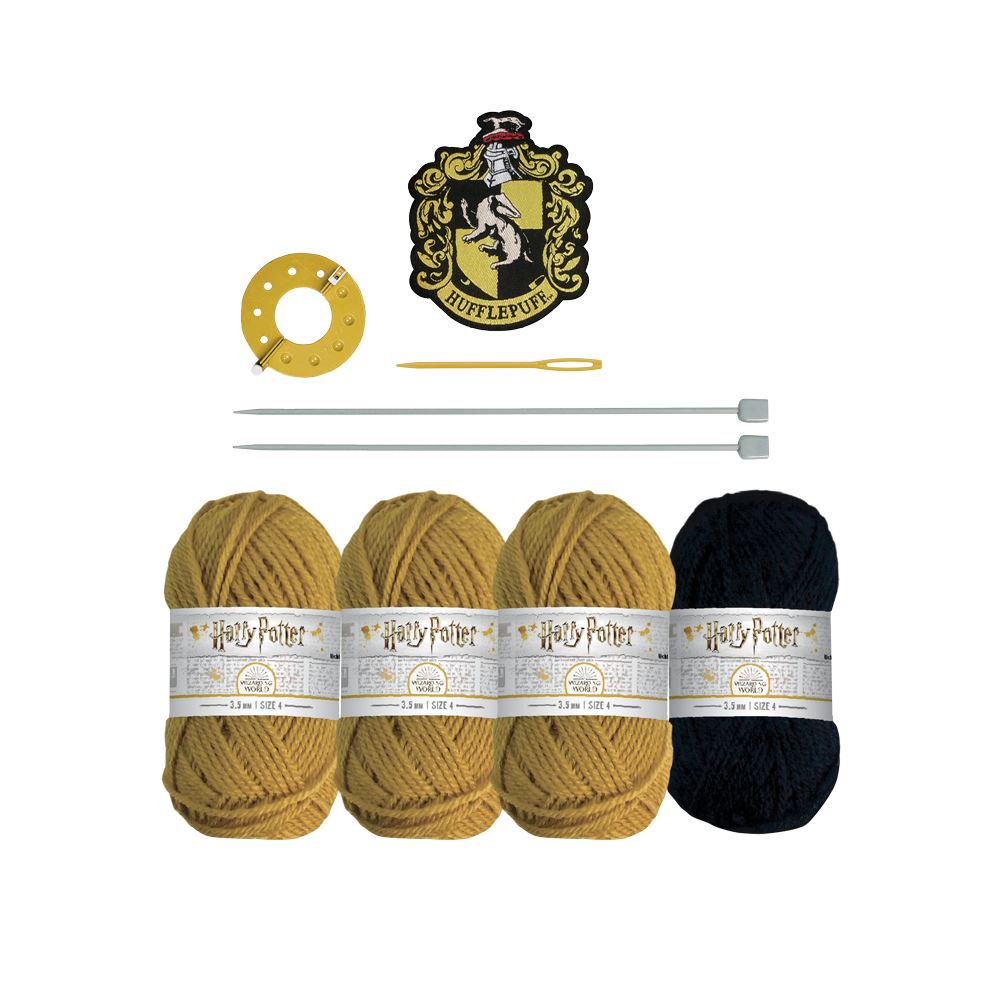 Hufflepuff Bobble Hat Knit Kit Beanie (Wizarding World / Harry Potter)