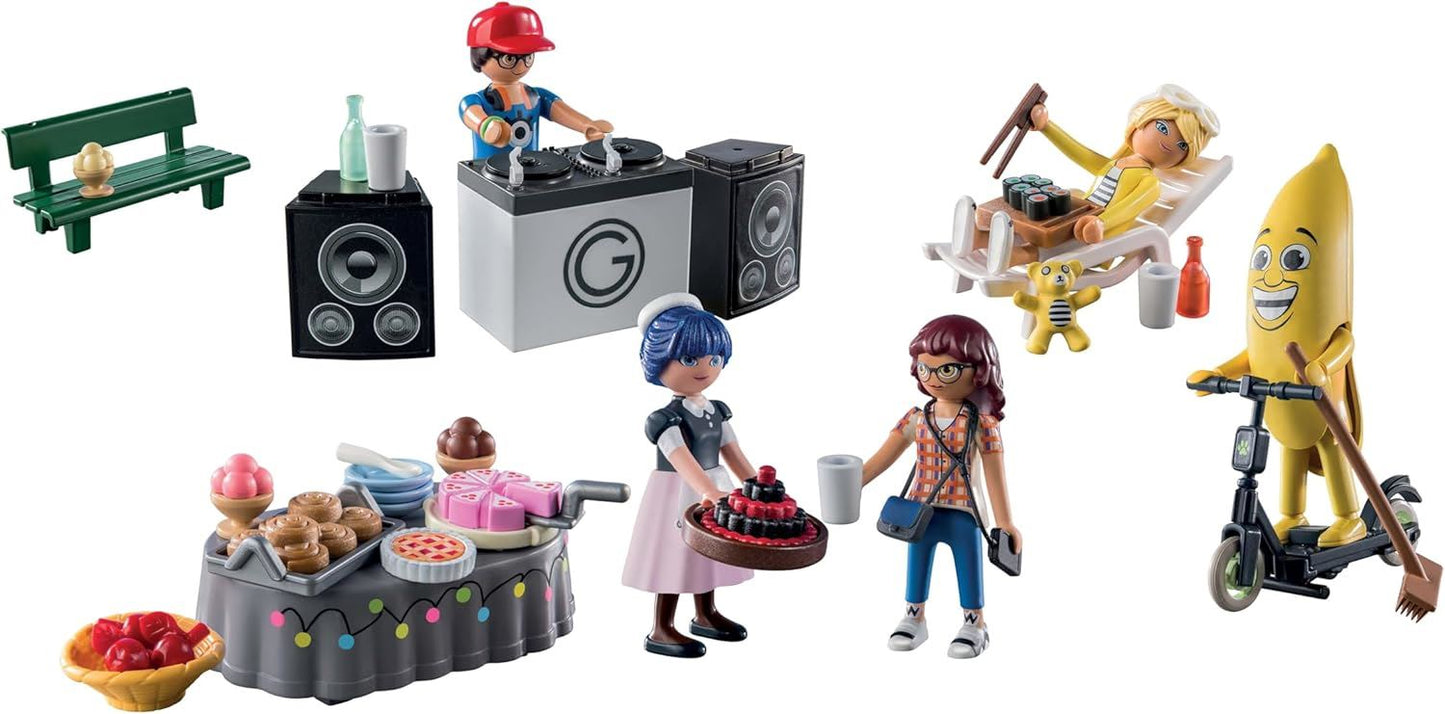 PLAYMOBIL 71344 Miraculous: Picnic in Paris Advent Calendar – 24-Day Holiday Countdown with Marinette & Friends in Paris Park