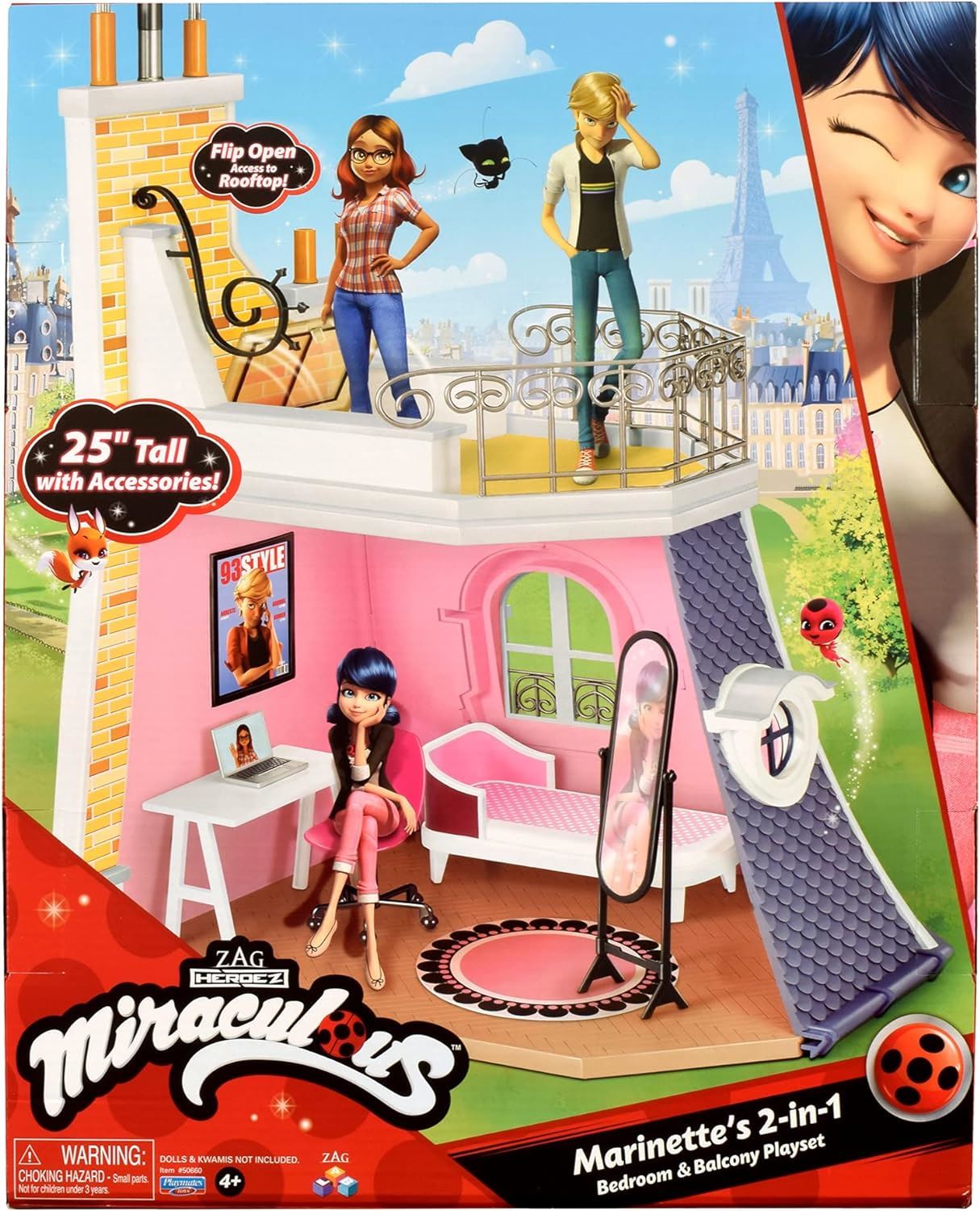 Miraculous Marinette's 2-in-1 Balcony and Bedroom Playset LB000012 Ladybug