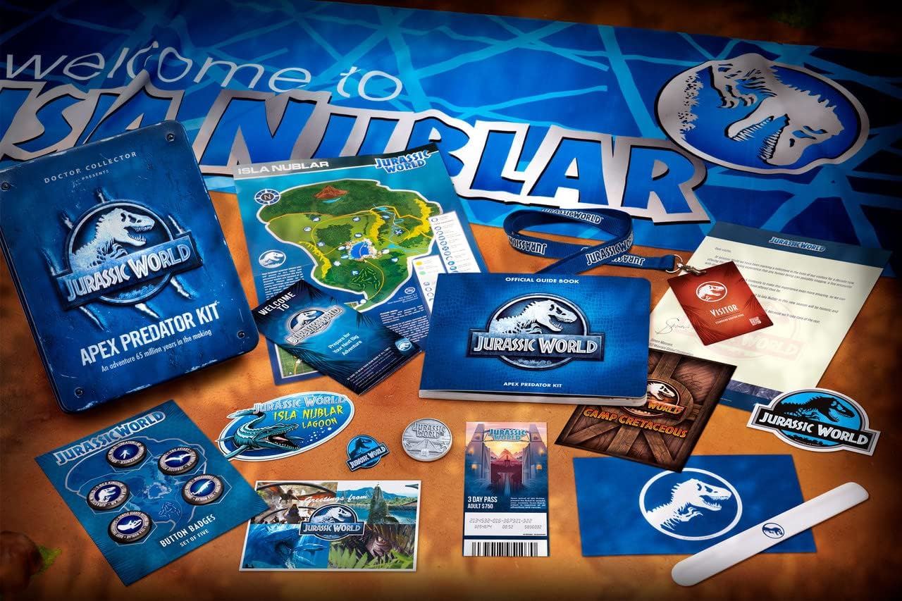 Jurassic World Apex Predator Kit DCJW11 – Doctor Collector Collector’s Tin with 107-Page Guide & Exclusive Accessories