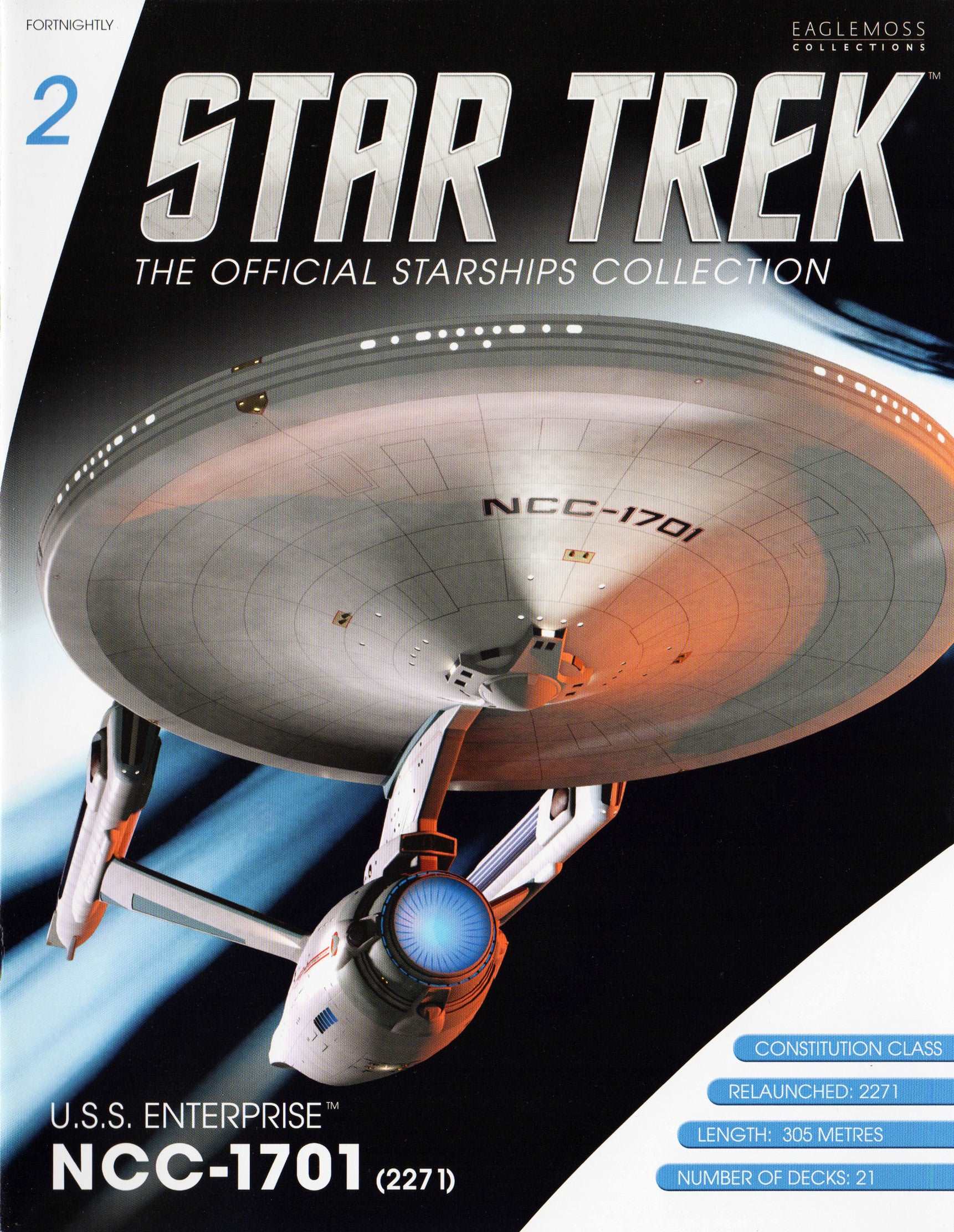 Eaglemoss Star Trek #02 Enterprise NCC-1701 TMP Model Die Cast Ship