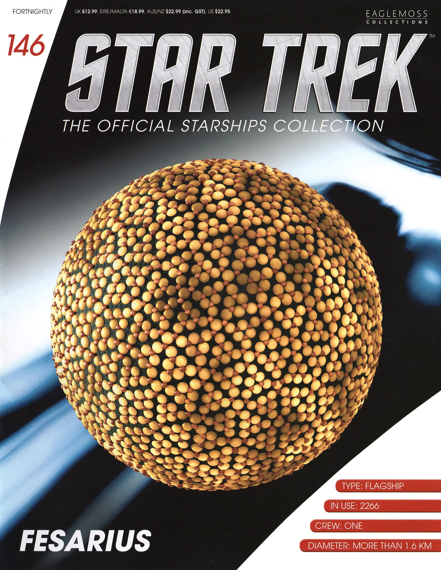 Eaglemoss STAR TREK Fesarius modèle moulé sous pression navire (STDC146)