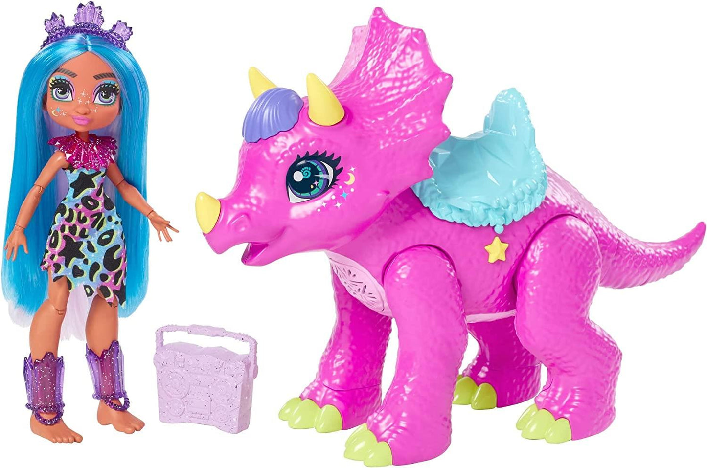 Tella & Partyceratops Cave Club Dino Rockin' Party Doll Playset Sounds Lights