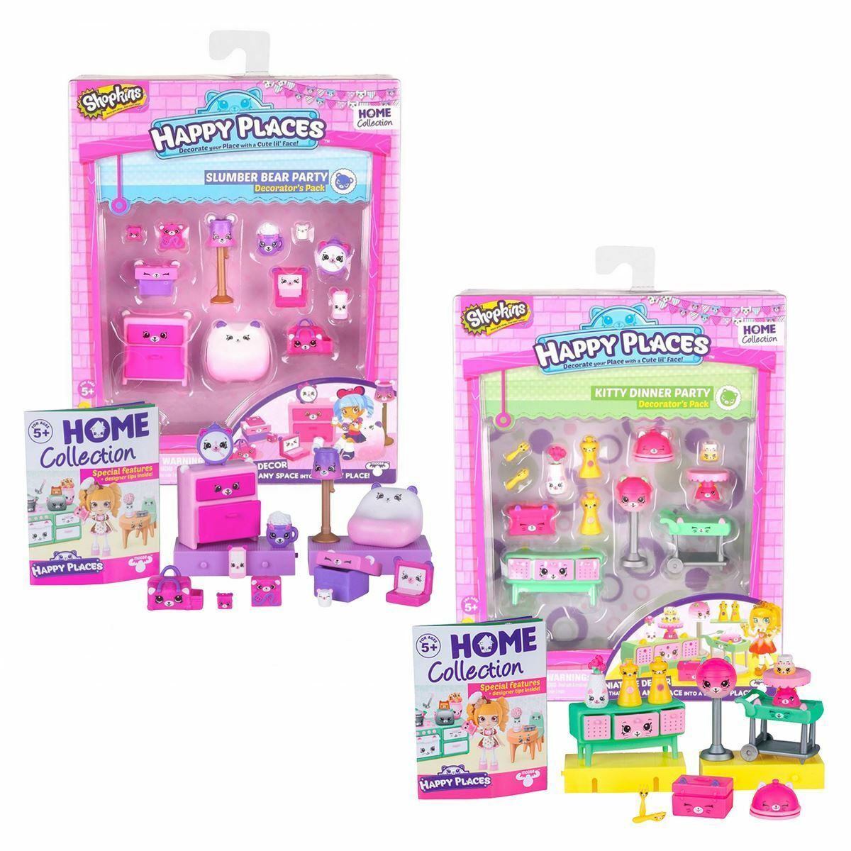 Shopkins Kitty Dinner Party Decorator's Pack 3 Mystery Petkins Official