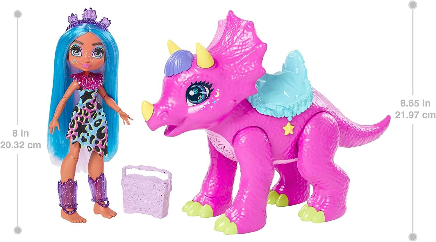 Tella & Partyceratops Cave Club Dino Rockin' Party Doll Playset Sounds Lights