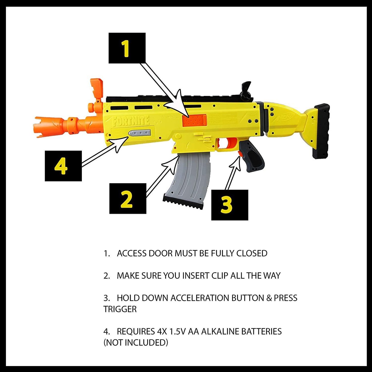Fortnite AR-L Blaster E6158 NERF Elite Soft Dart Toy Gun