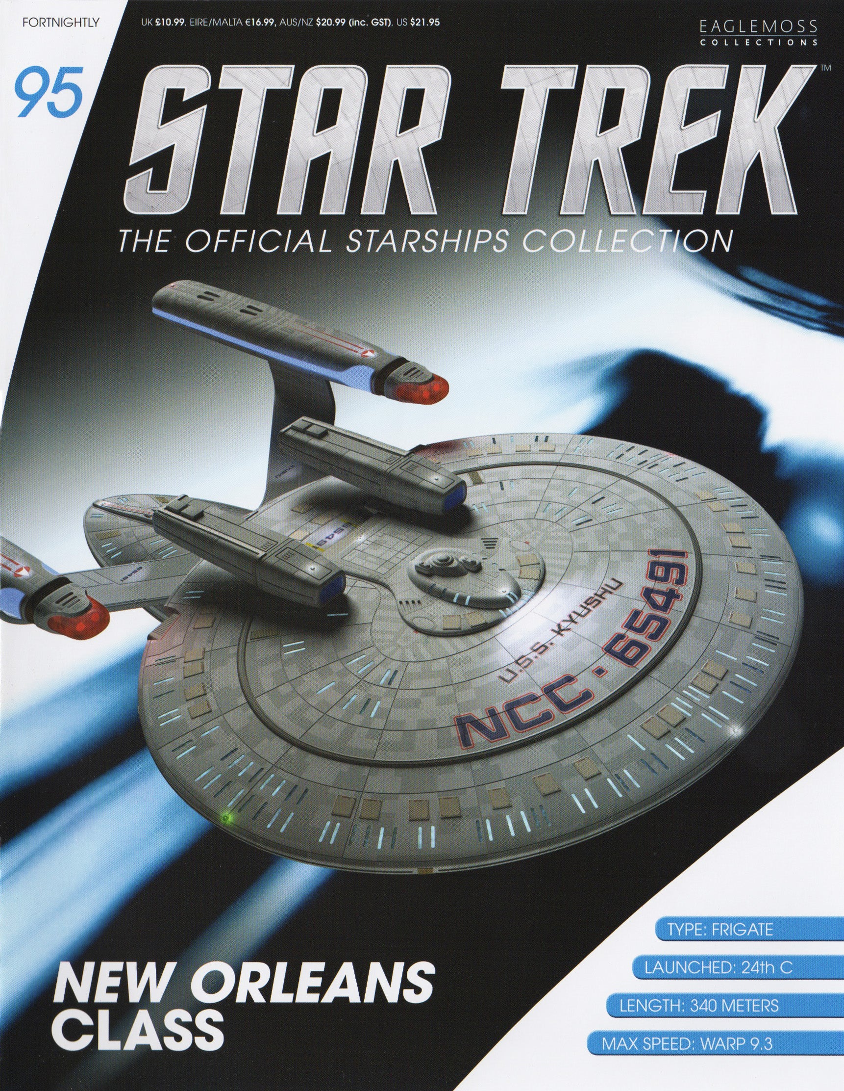 #95 U.S.S. Kyushu (New Orleans Class) Model Die Cast Ship STDC095 (Eaglemoss / Star Trek)